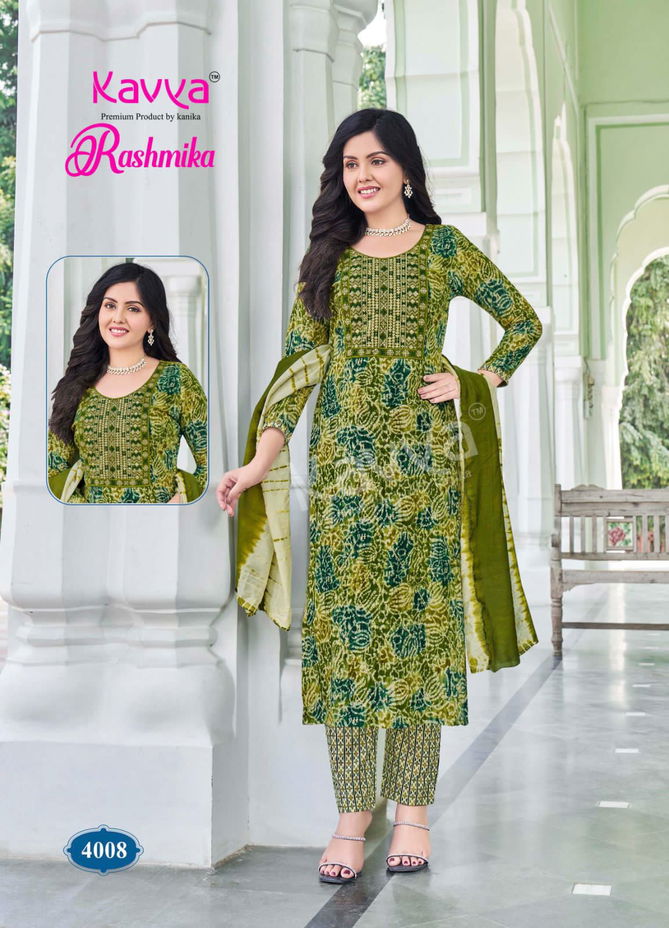 Rashmika Vol 04 By Kavya Rayon Foil Printed Kurti With Bottom Dupatta Wholesale Online
